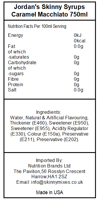 Sugar Free Caramel Macchiato Syrup - Image 2
